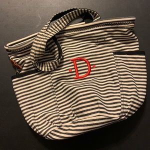 Retro Metro Bag Twill Stripe with Red D